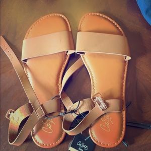 Brown flat sandals
